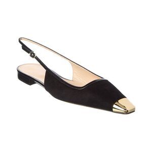 Alexandre Birman Olivia Suede & Leather Slingback Flat, Black